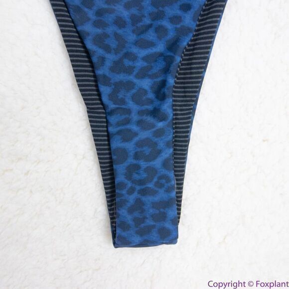 NEW Acacia Mateo bikini bottom leopard animal print blue Amur, M - Picture 10 of 16